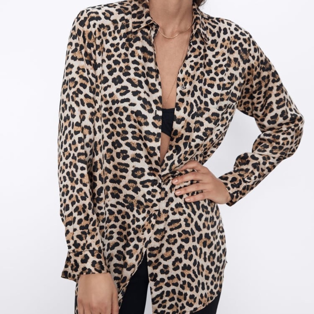 Oversize Leopard Print Blouse
